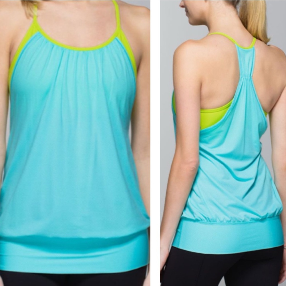 lululemon No Limits Tank in Angel Blue/Antidote